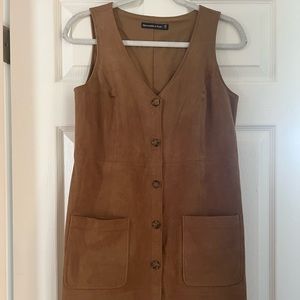 Faux Suede Button up Dress